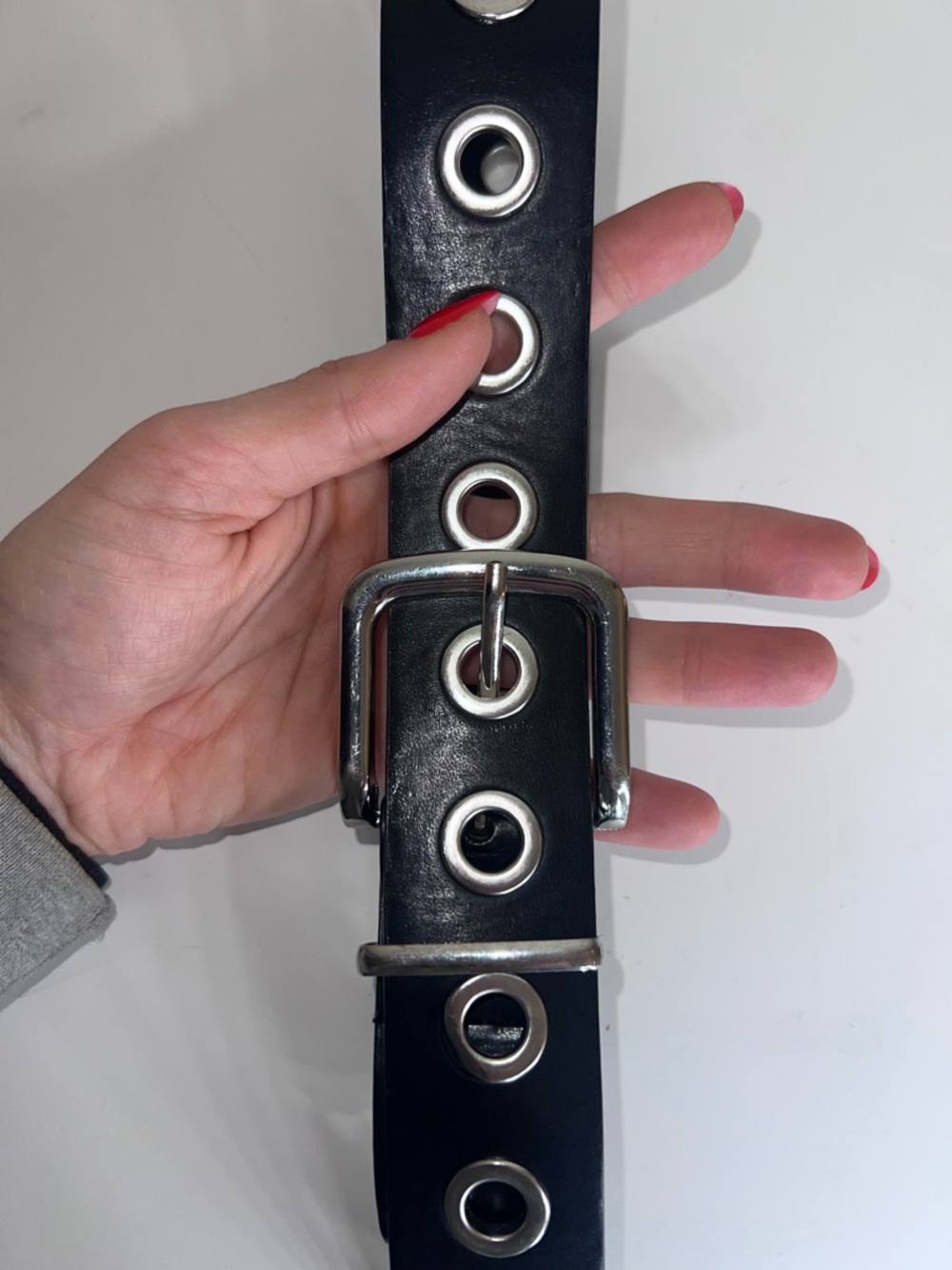My Accessories London Black eyelet belt